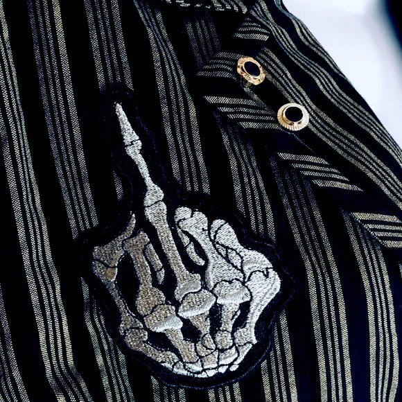 ☠️ Sarcastic Spine Pinstripe Blazer ☠️ - Picture 7 of 16